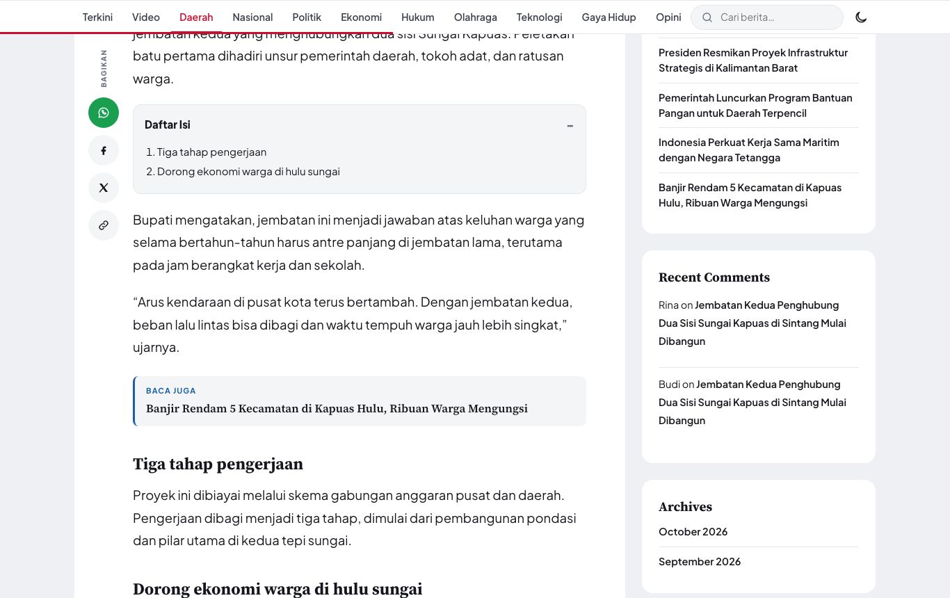 Isi artikel dengan daftar isi dan kotak Baca juga