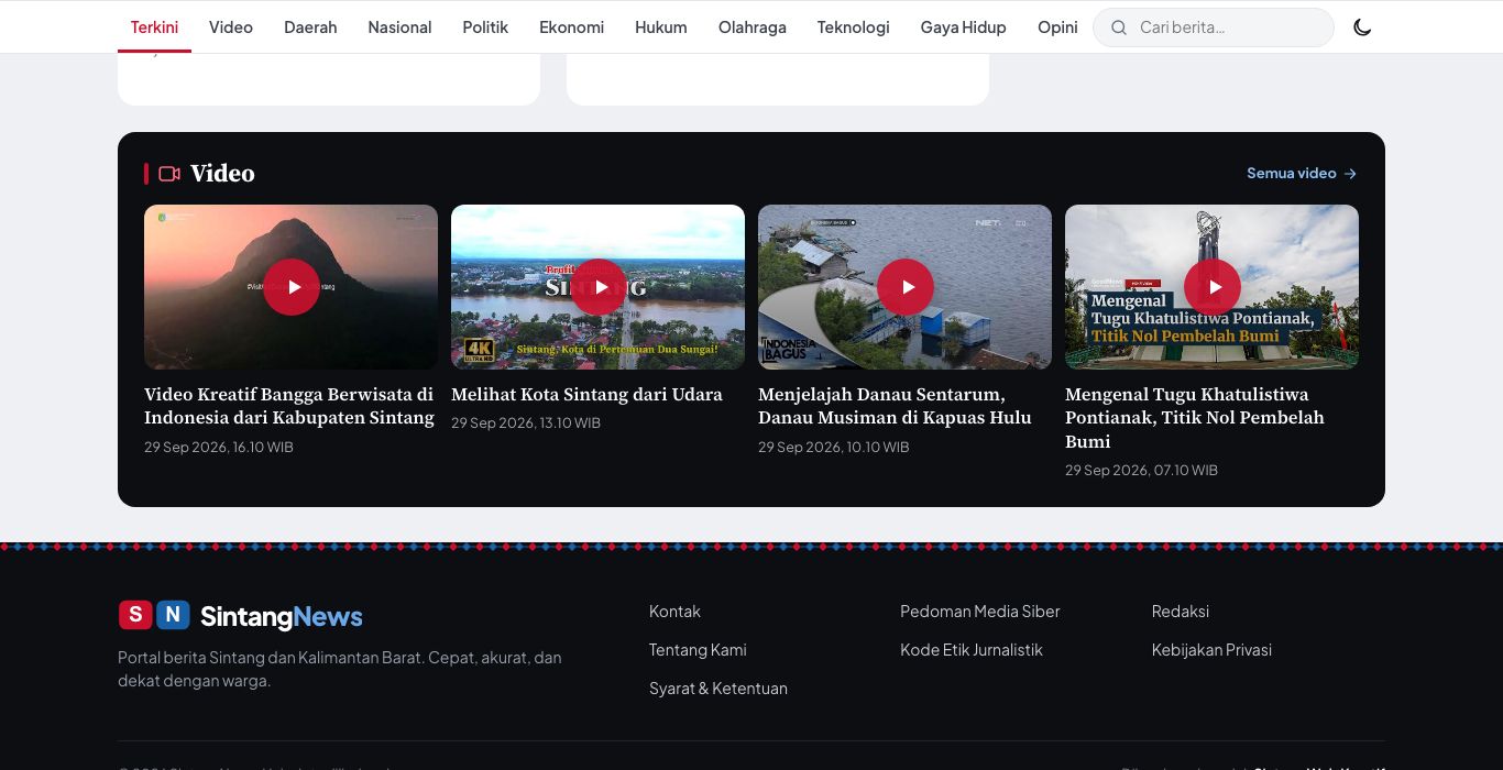 Section Video sebelum footer
