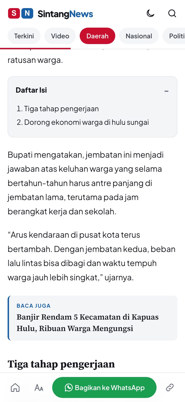 Daftar isi artikel HP